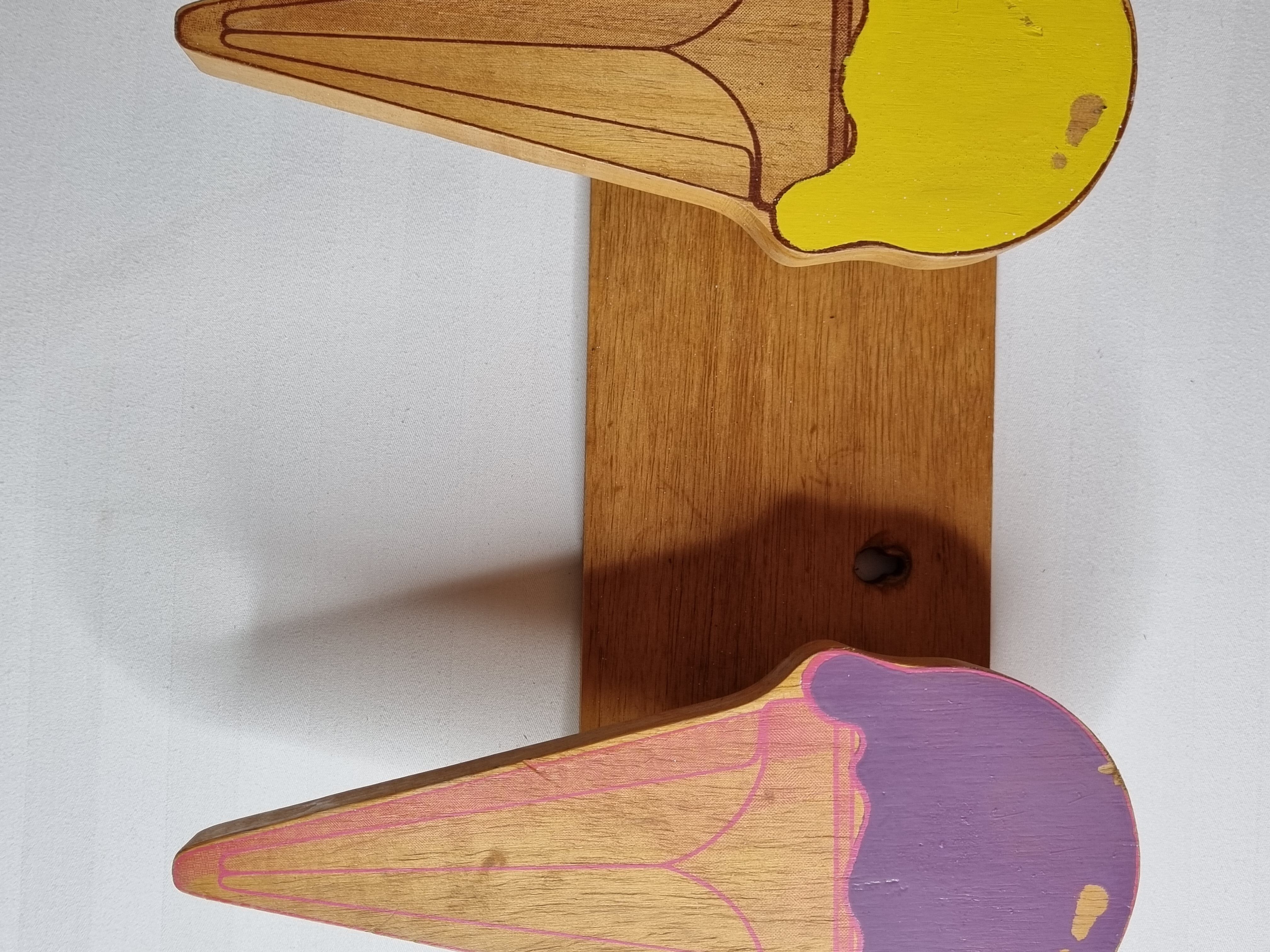 Portemanteau trois patères "ice cream", vintage, années 80