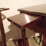 Pair of small boat cabin bedside tables / Small smoker's furniture.