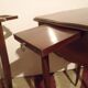 Pair of small boat cabin bedside tables / Small smoker's furniture.