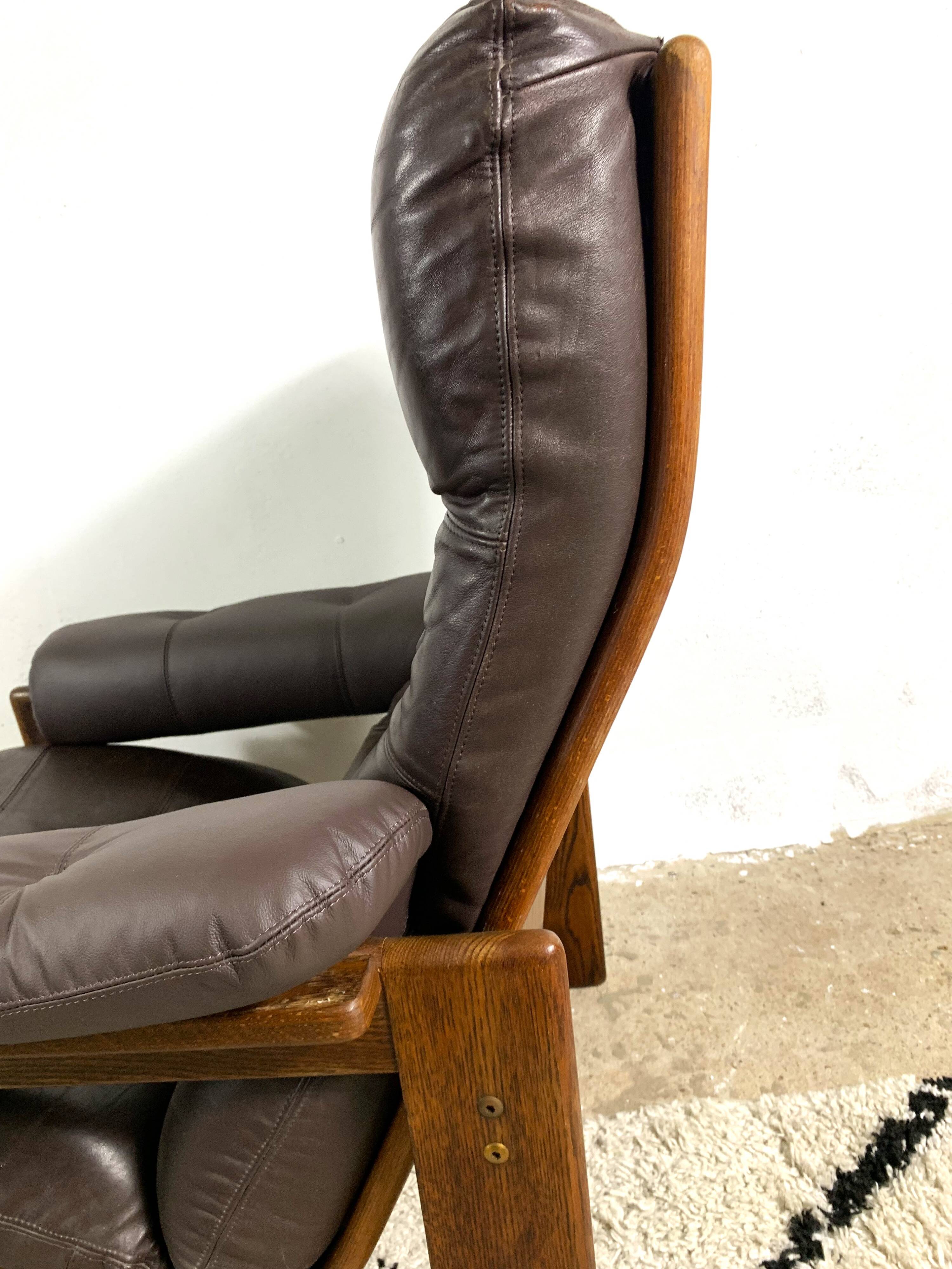 Wenge & Leather Lounge Armchair By Coja, 1981
