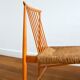 Pair of Dutch chairs wood and vintage straw 1950