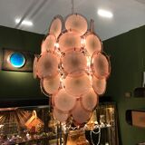 Murano Chandelier with 42 Crystal Disks design Gino Vistosi, 1970s