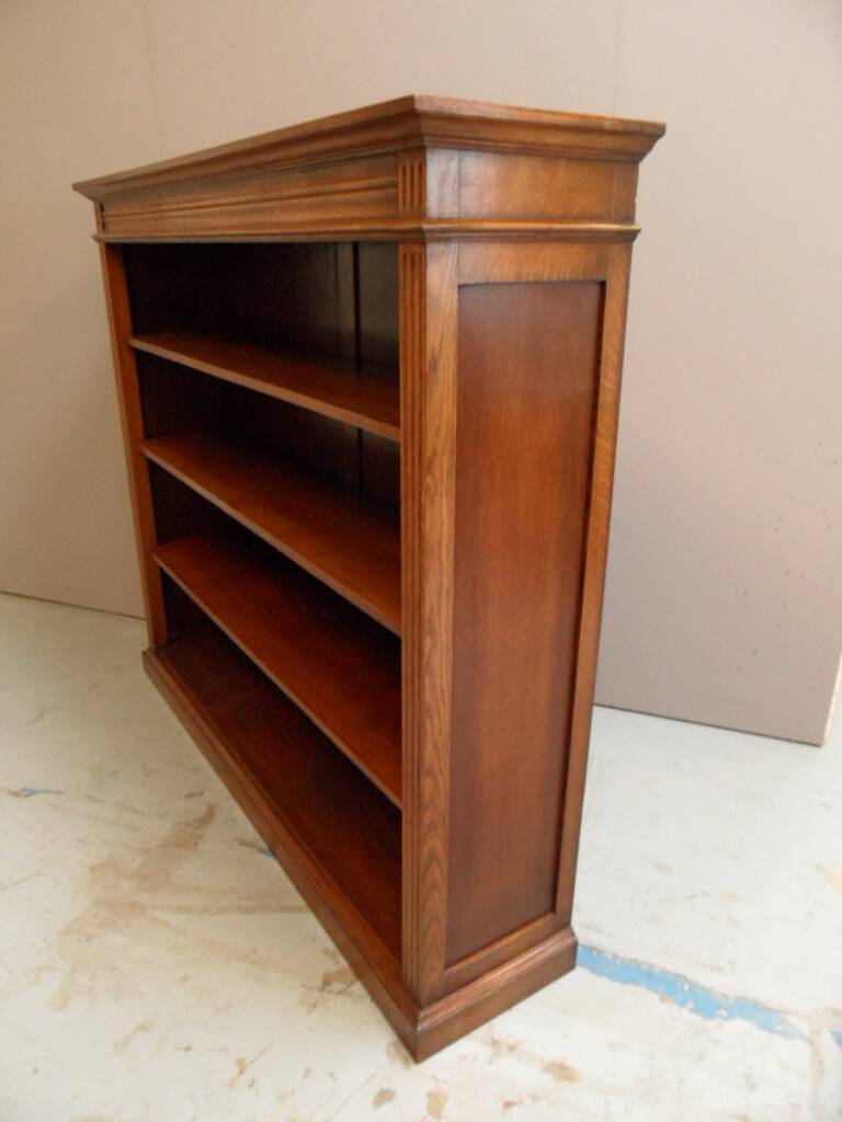 Antique oak open bookcase