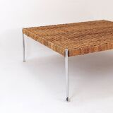 Table basse en métal chromé et corde