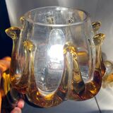 Pair of Murano glass wall sconces, vintage Italian 70s.