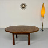 Ancien lampadaire amphore laiton et fibre design des années 60 vintage