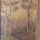 Oil on wood signed Sous bois de Forêt in autumn 1930