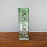 Brutalist glass block vase from the mid-century space age, 1960s