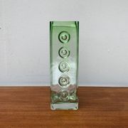 Brutalist glass block vase from the mid-century space age, 1960s