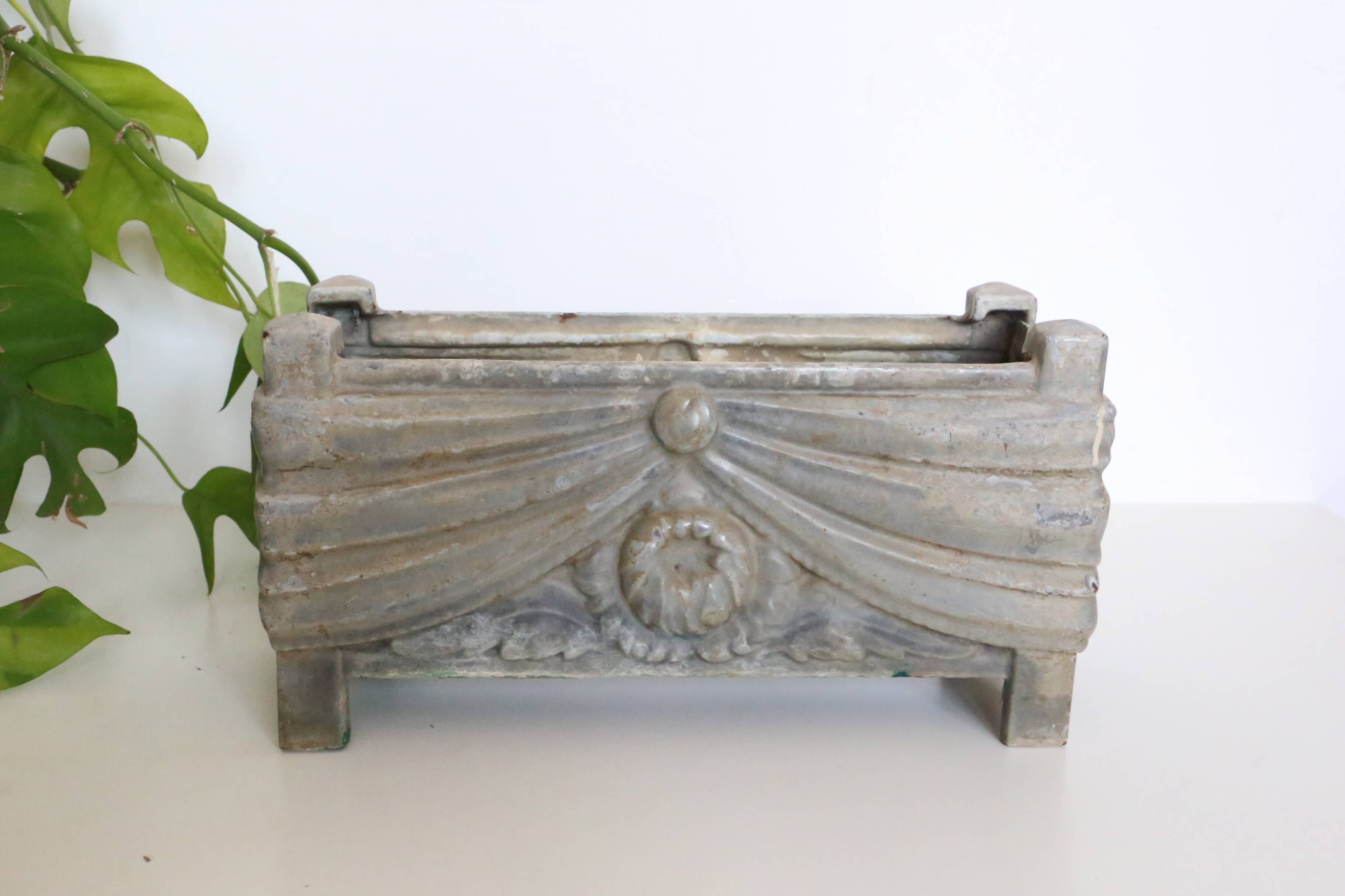 Art deco cast iron planter