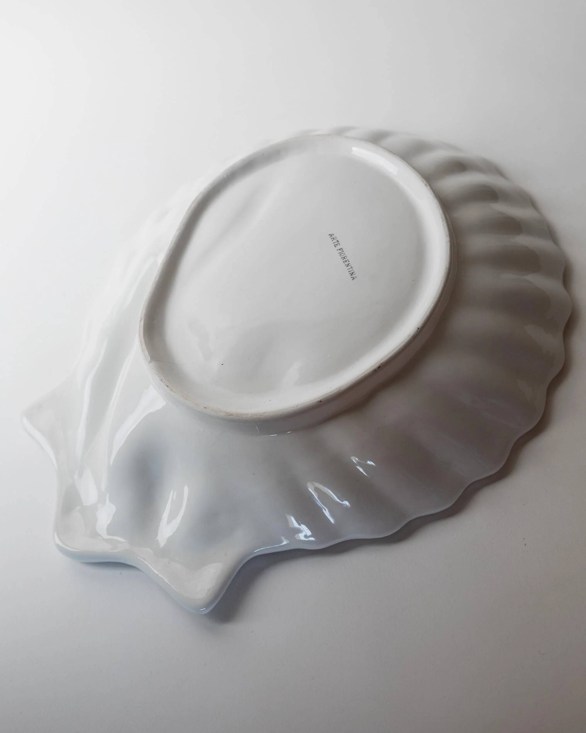 Vintage ceramic serving dish from the 1980s, hand-painted lobster design.