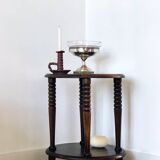 Spiral oak pedestal table