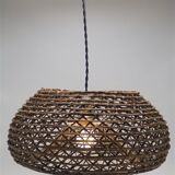Braided wood pendant lamp