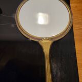 Brass hand mirror with magnifying back