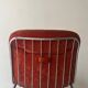 Rinaldi style chair in chromed metal and suede fabric cushion, 1970 design