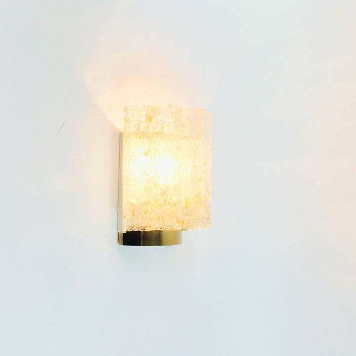 Mid-Century Ice Glass Wall Light from Doria Leuchten, Germany, 1960s