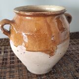 Yellow stoneware confit pot