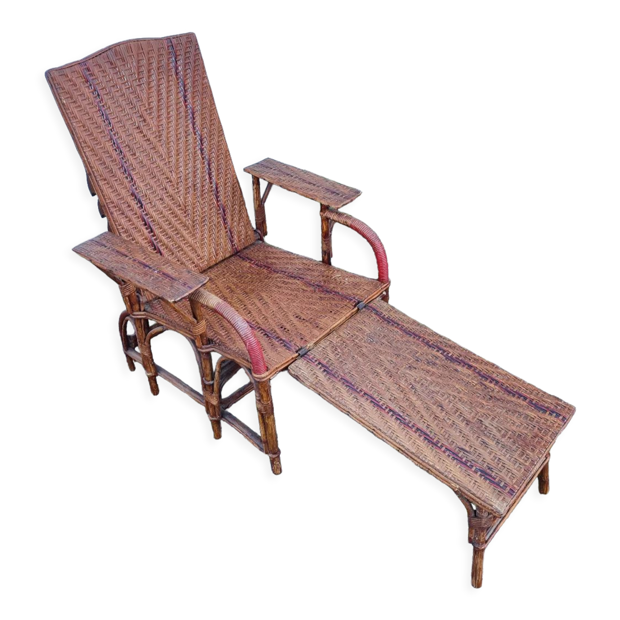 Rattan chaise longue 1900