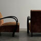 Paire de fauteuils en velours art déco