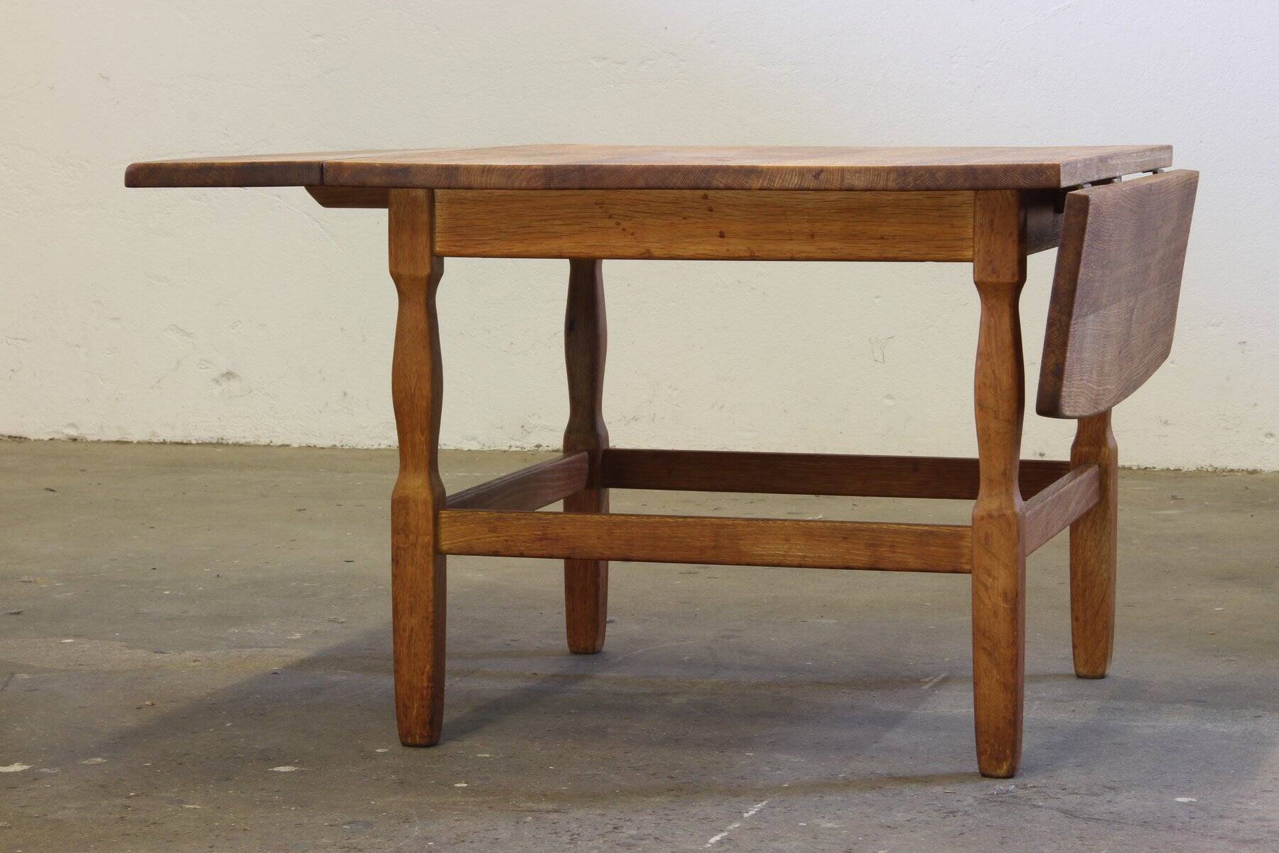 Mid-century brutalist Danish coffee table in oak attributed to Kjærnulf, 1960s