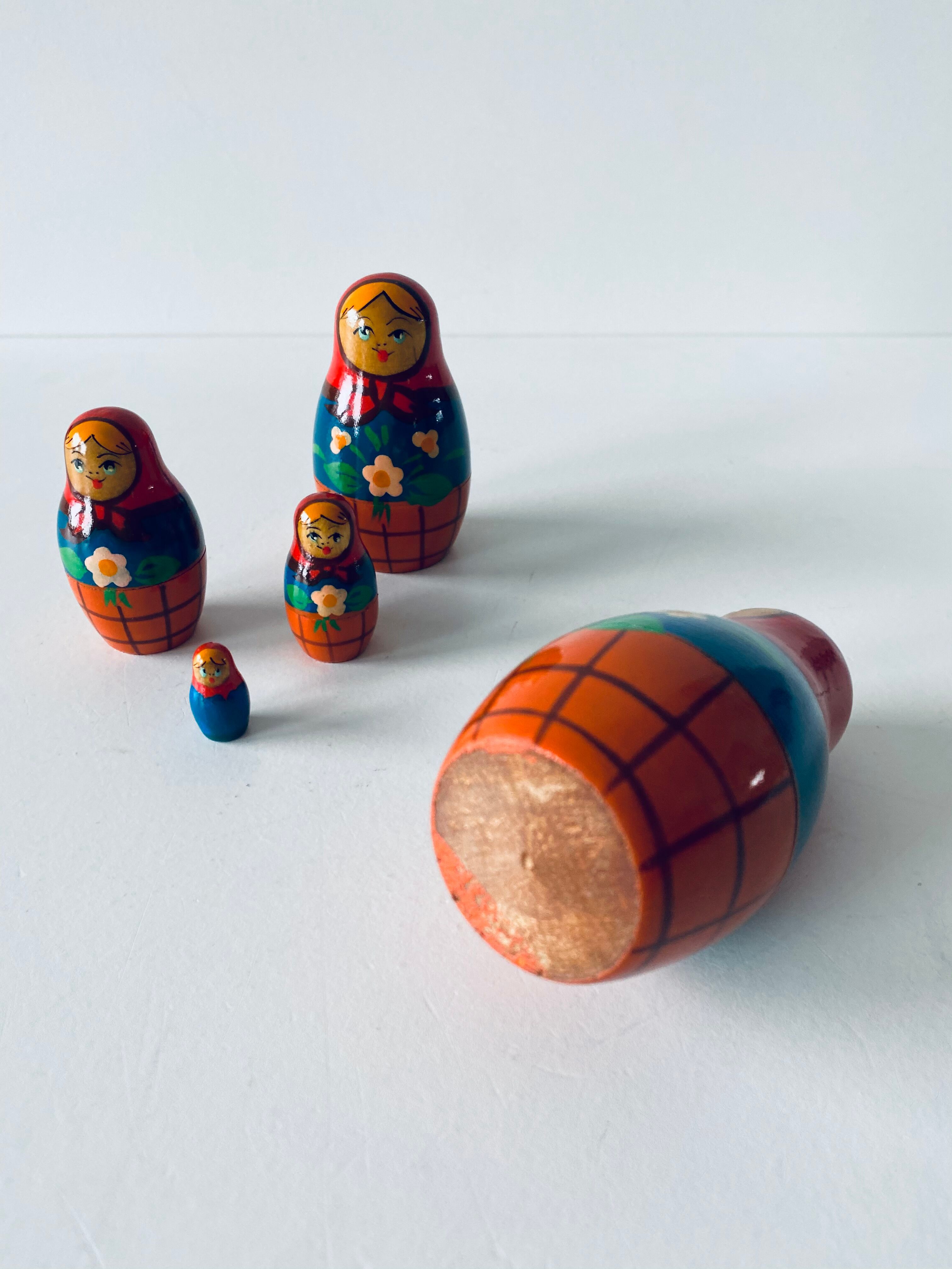 Ancient Matriochka, vintage Russian dolls