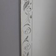 Vintage 1940s Italian design wall mirror with decorated glass