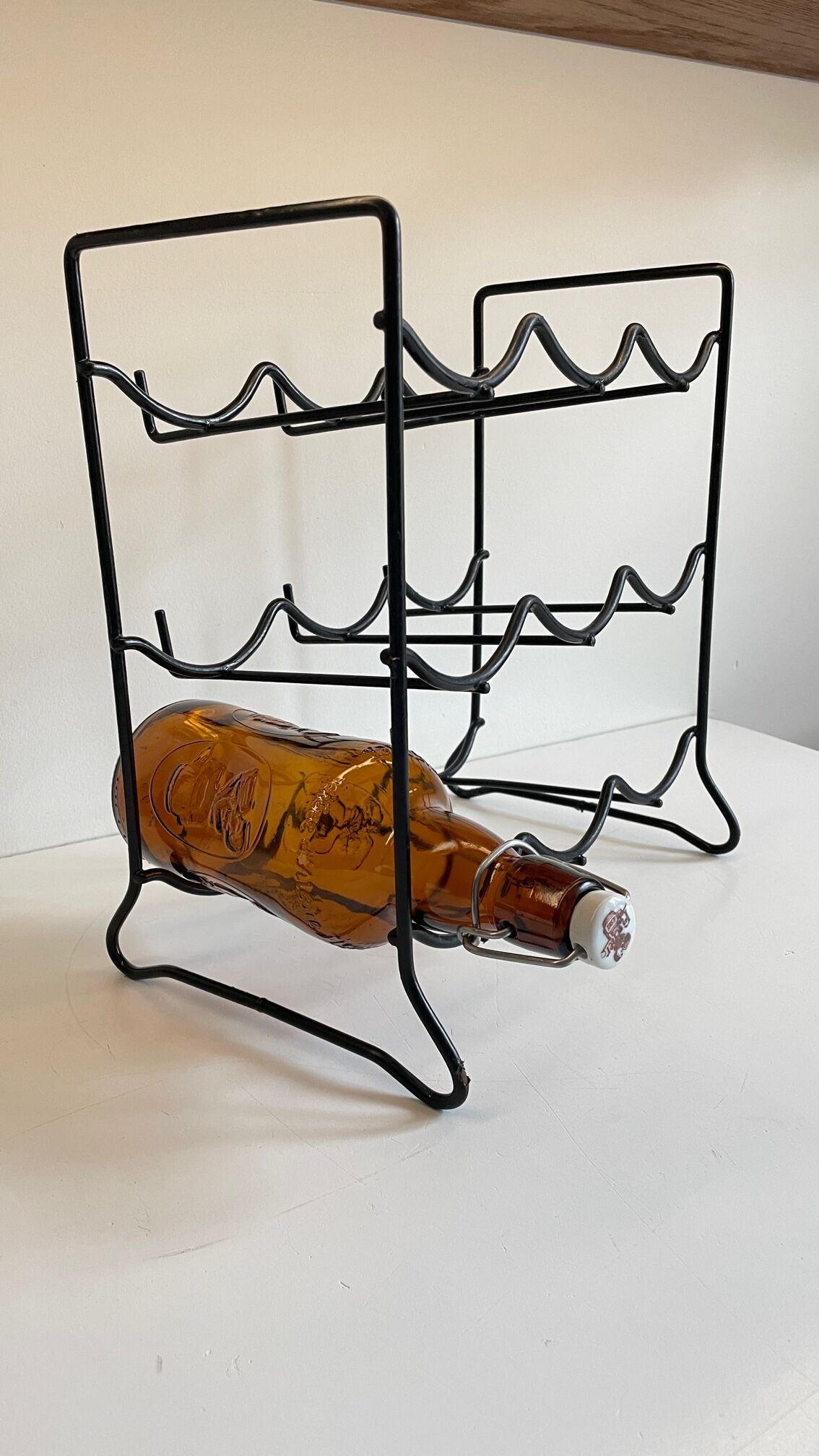 Vintage black bottle holder