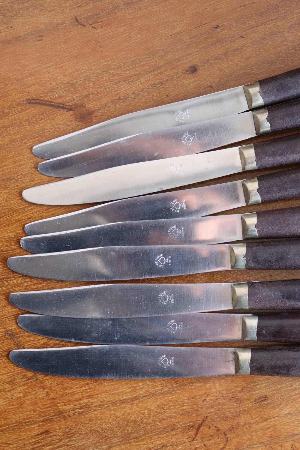 Set of 9 vintage table knives – Ace of Spades