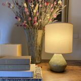 Ceramic lamp, 2M fabric cable, cotton lampshade