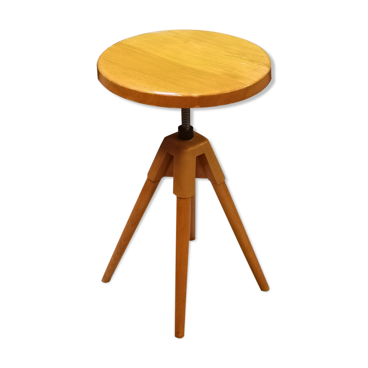 Tabouret de piano à vis reglable République Tchèque Mid-Century modern1960