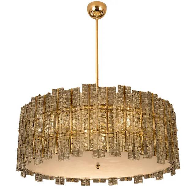 Contemporary- Modern Smoked-Fumè "Tropical" Chandelier Murano Glass by Simo