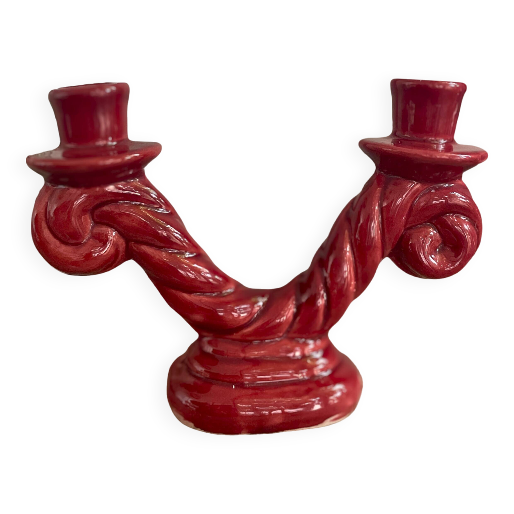 Double ceramic candle holder - 50s