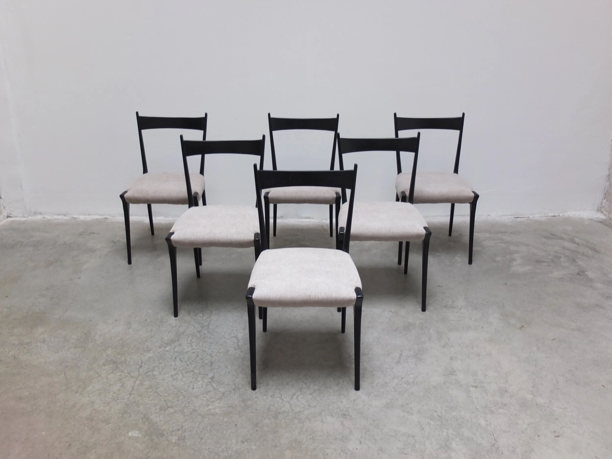 Rare set of 6 'S11' dining chairs by Alfred Hendrickx for Belform, 1950s