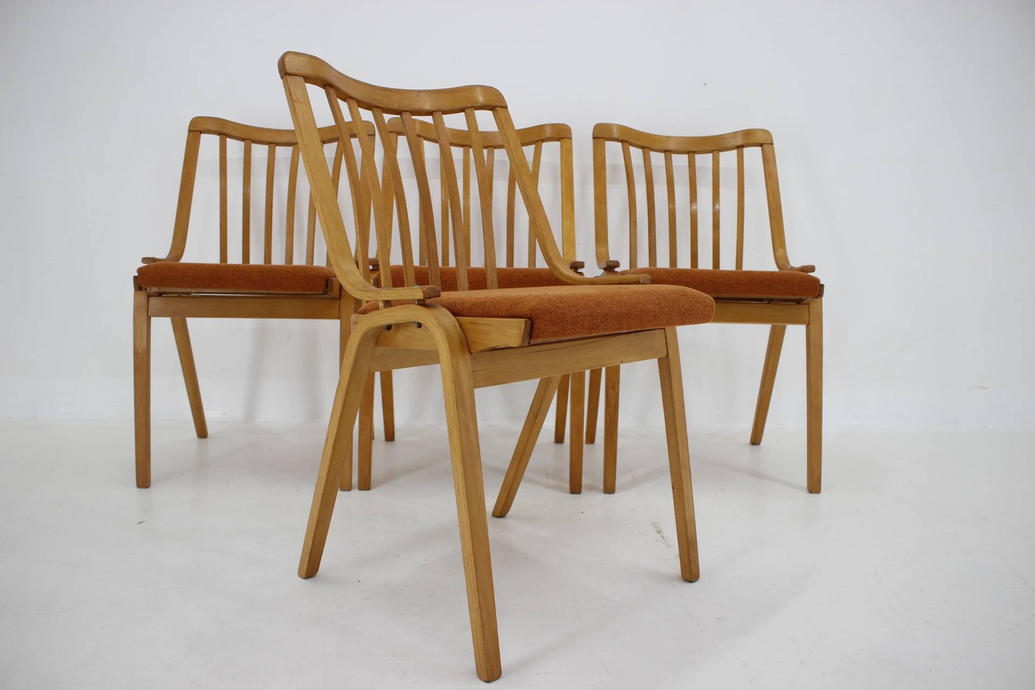 1970s Set of Four Antonin Suman Dining Chairs by Ton, Czechoslovakia