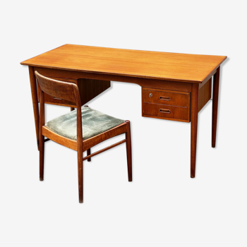 Ensemble bureau et chaise vintage scandinave 1960