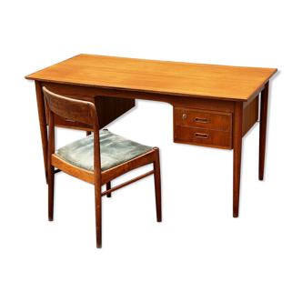 Ensemble bureau et chaise vintage scandinave 1960