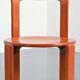 Rey chairs in stained red beech by Bruno Rey