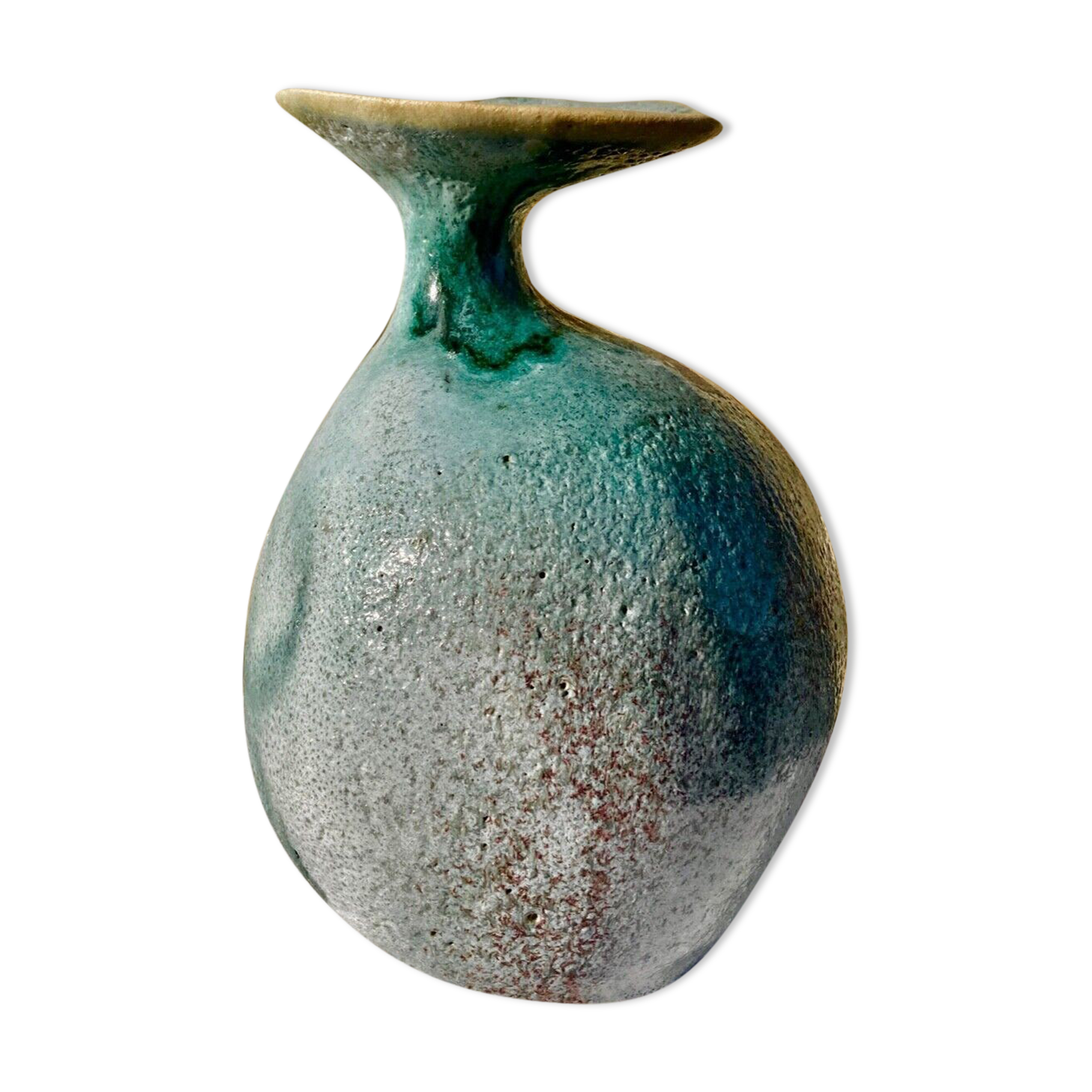Vase en ceramique émaillée et signée - vallauris - nicole et