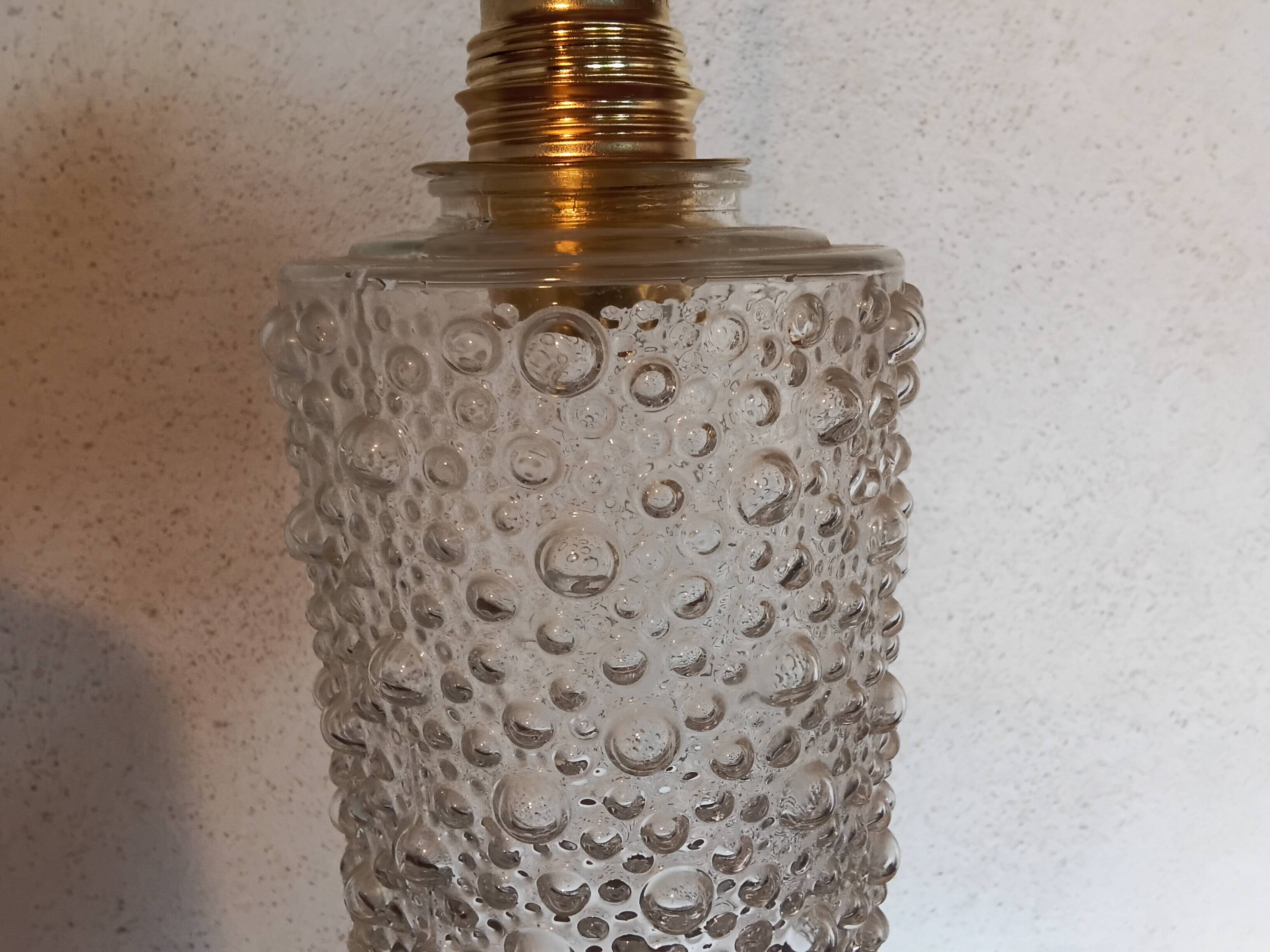 Set of two vintage bubble glass pendant lights