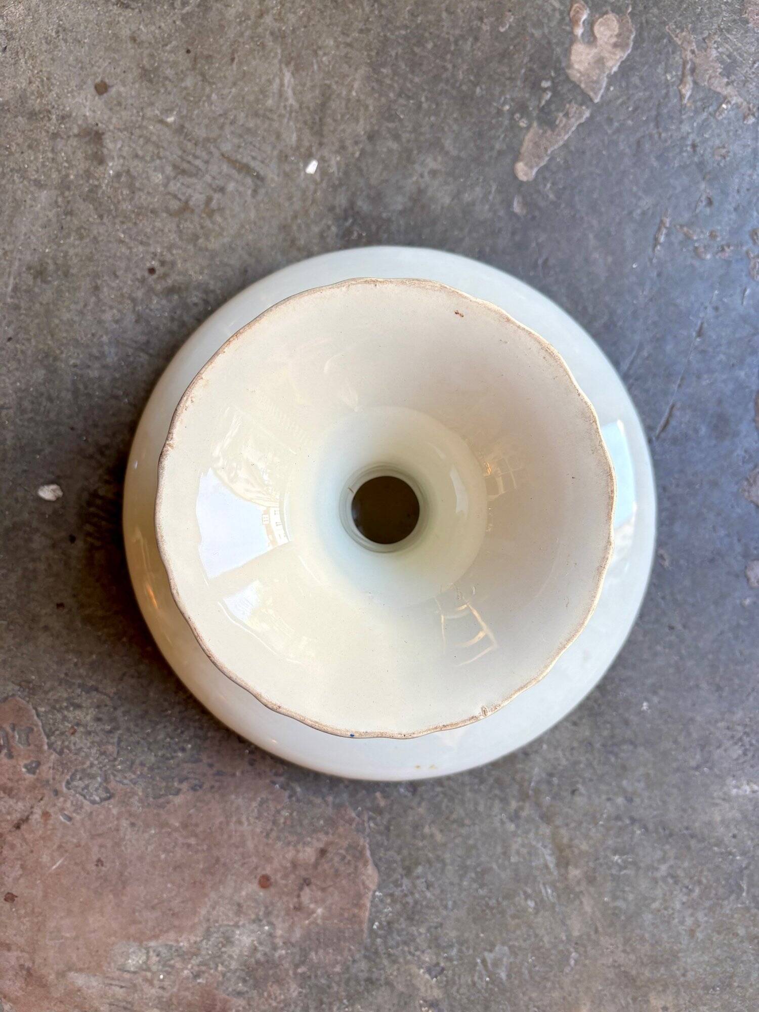 Large Creil & Montereau fruit bowl in brown ironstone