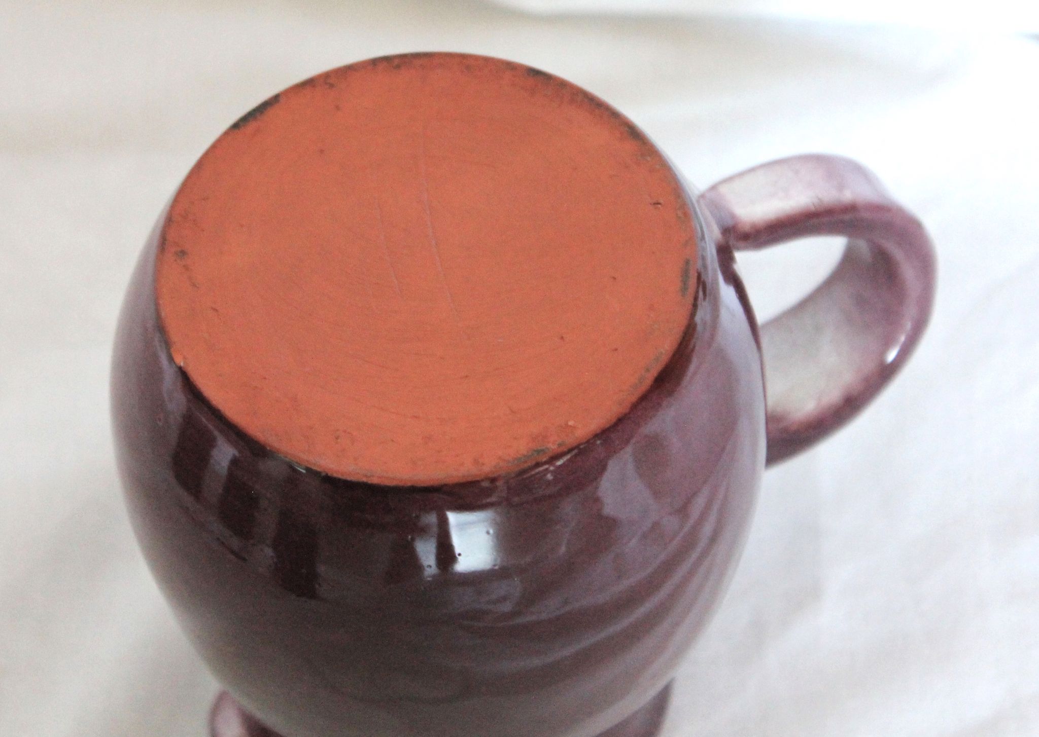 Ensemble pichet et verres en céramique violet