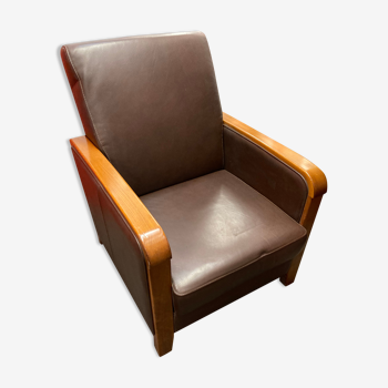 Fauteuil cuir Jacques Leleu