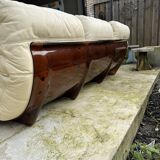 Marsala couch 3-seater cream leather Ducaroy for Linge roset