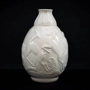 Art Deco vase with 6 deer in earthenware – C. Catteau Boch Frères La Louvière