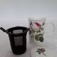Mug, rose bush decor cup with lid and tea infuser