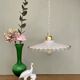 Vintage lampshade pendant light in white opaline