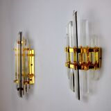 Duo of wall lamps Venini glass from Murano Italy 1970