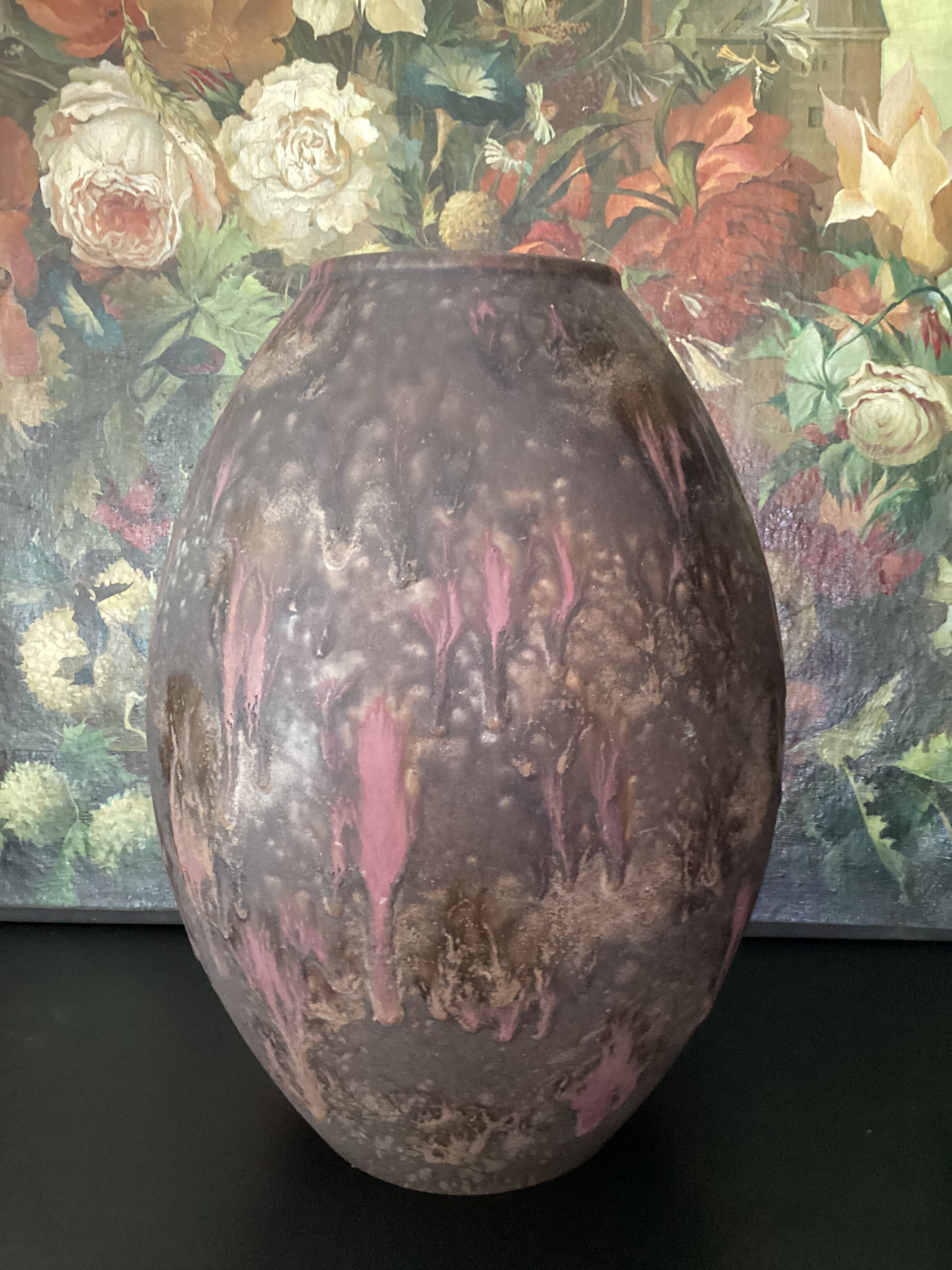 Vintage ceramic vase stamped numbered dimension: height -32cm- diameter -23.5cm-