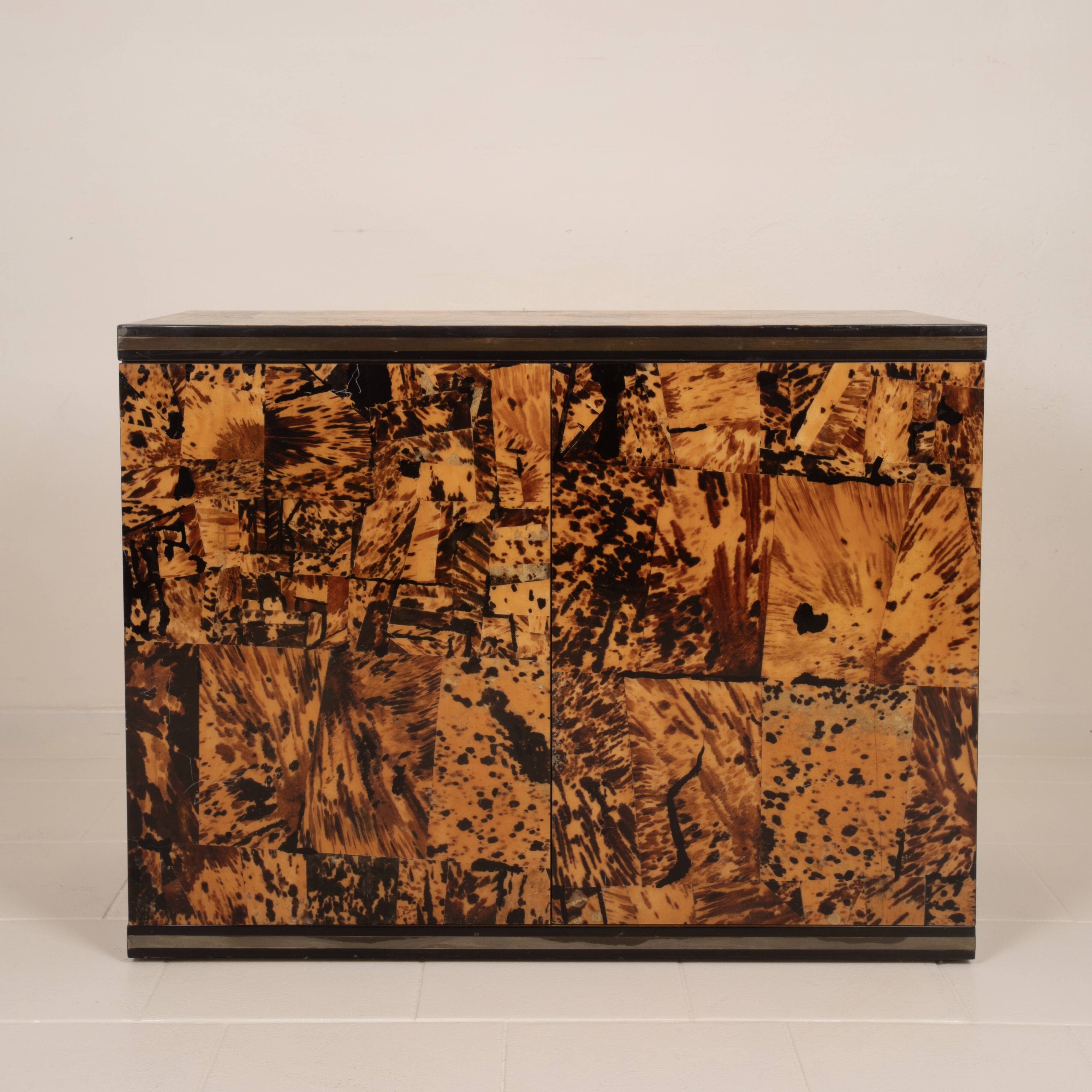 Unique Tortoiseshell Cabinet by Roberto Jodice for Ottini Milano 1974