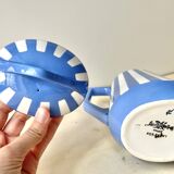 Large Fox Trott Sarreguemines coffee pot in art deco earthenware, 1930s vintage